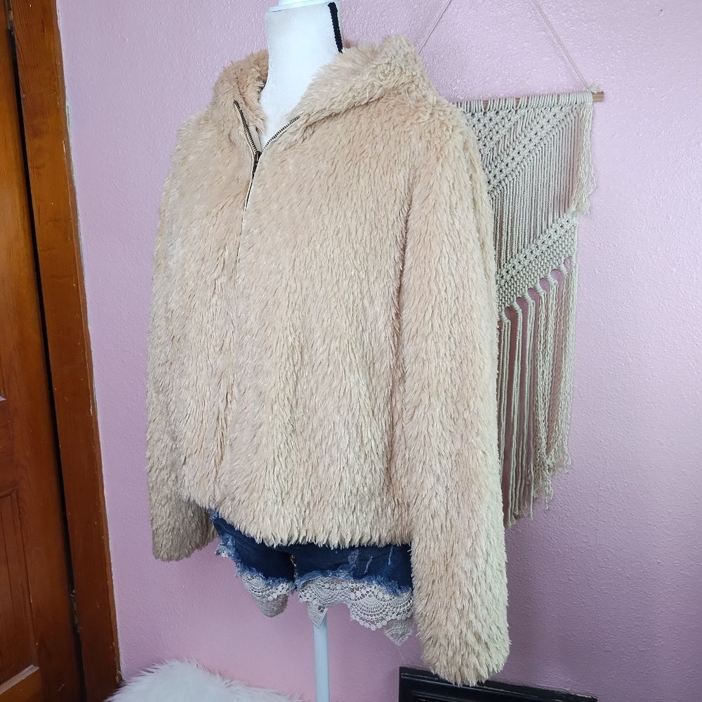 Alpine Studio Tan Faux Fur Jacket XL